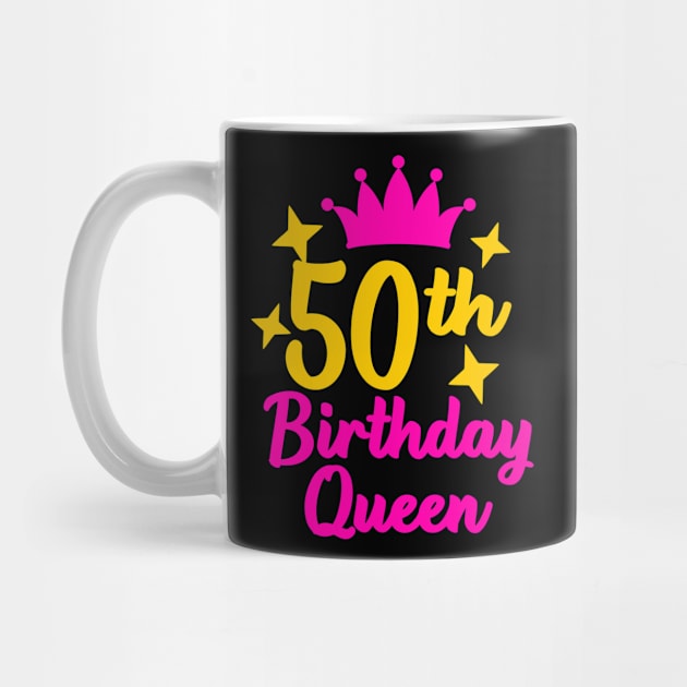 50th Birthday Queen, 50th Birthday Gift for Women by JPDesigns